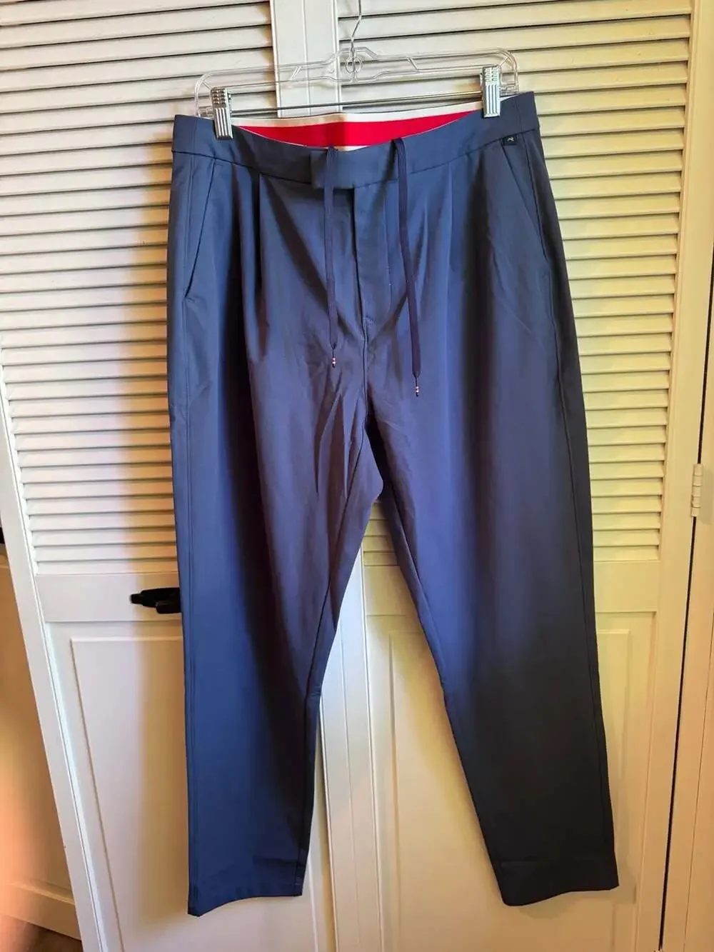 Tracksmith Men's Navy Blue Drawstring Performance Trousers Size Large